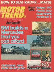 MOTOR TREND 1972 DEC - DINO, PACKARD CARIBBEAN, 128, SAAB-99EMS, DATSUN